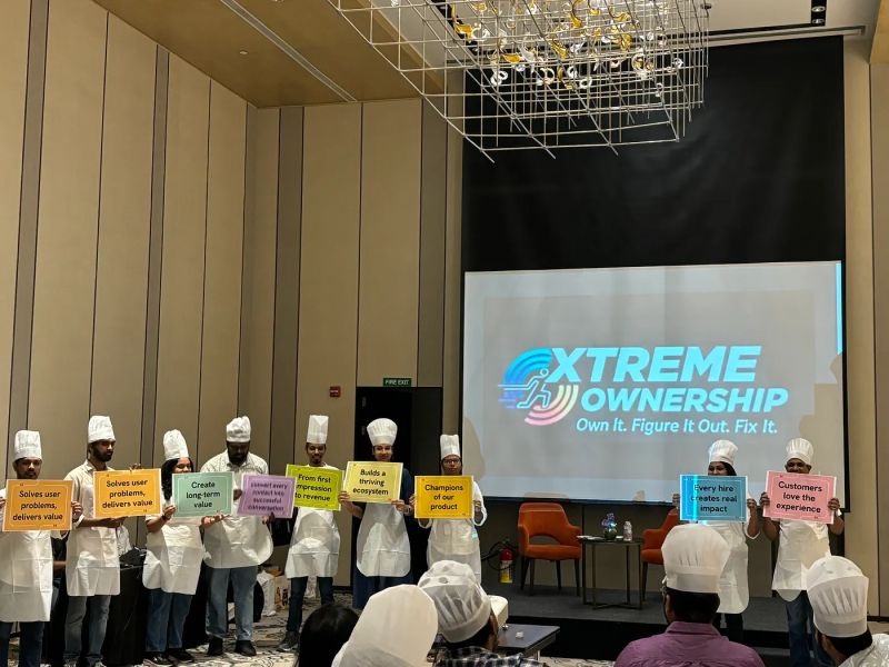 Kissflow Leadership Program participants presenting ownership principles during the Xtreme Ownership exercise