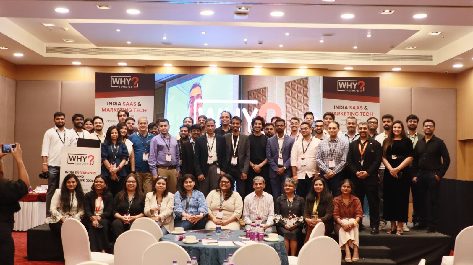 The room, post-session — India SaaS & Marketing Tech Summit 2026, Bengaluru