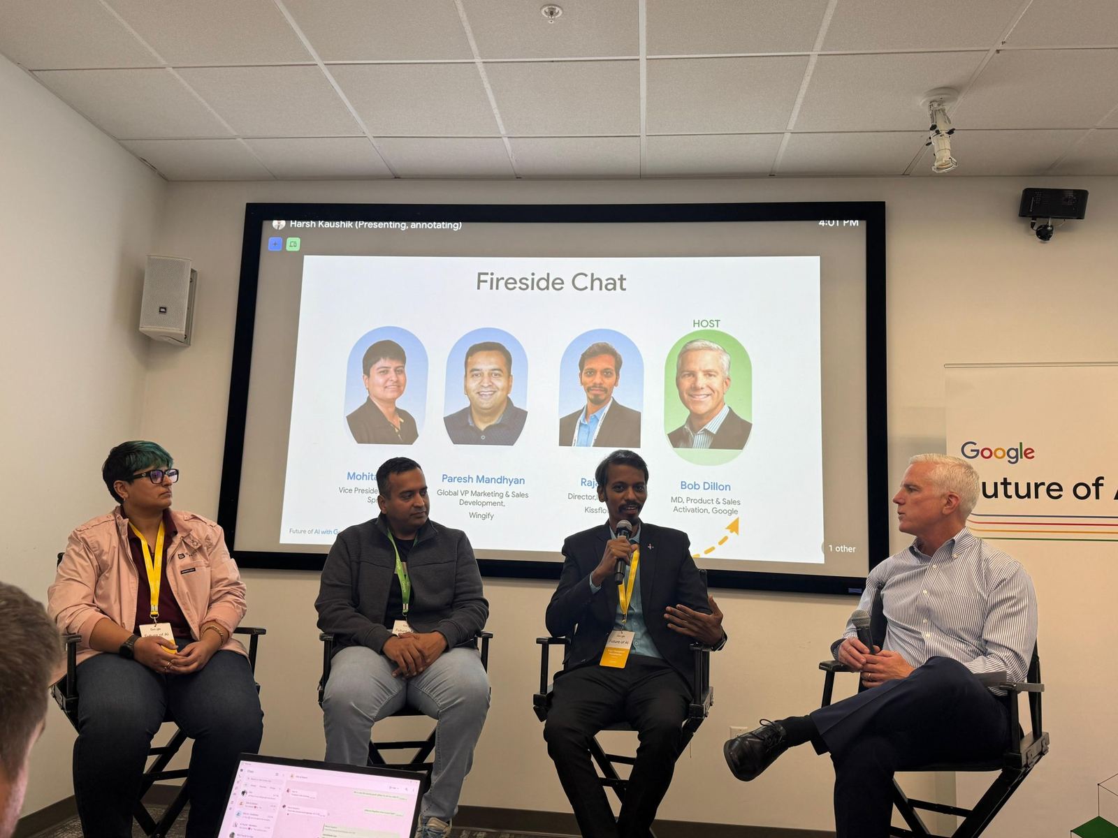 Raja on the Future of AI fireside chat panel at Google HQ, Mountain View